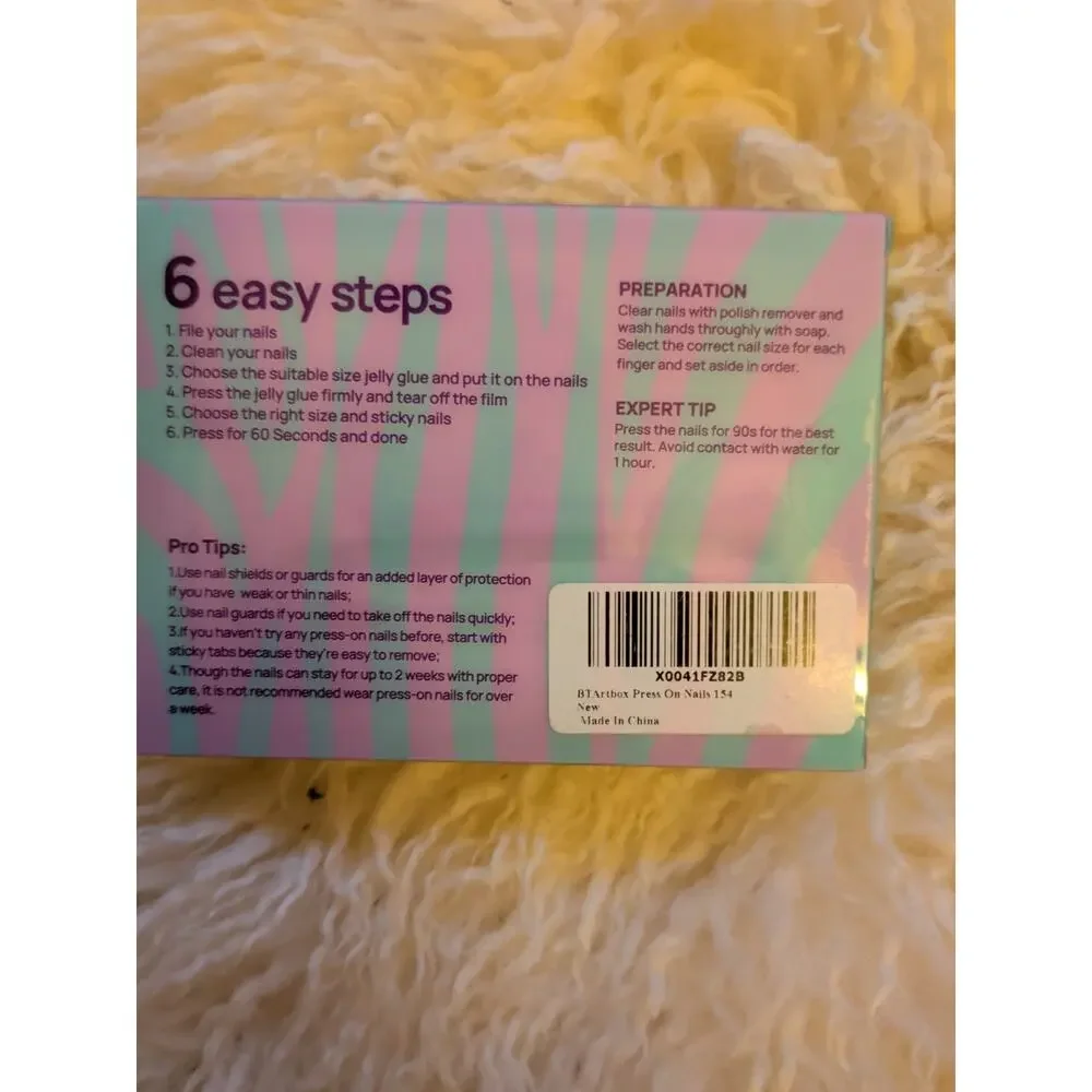 2 Boxes BTArtbox Gel Press-On Nails Beige Ombre Square Medium Reusable French